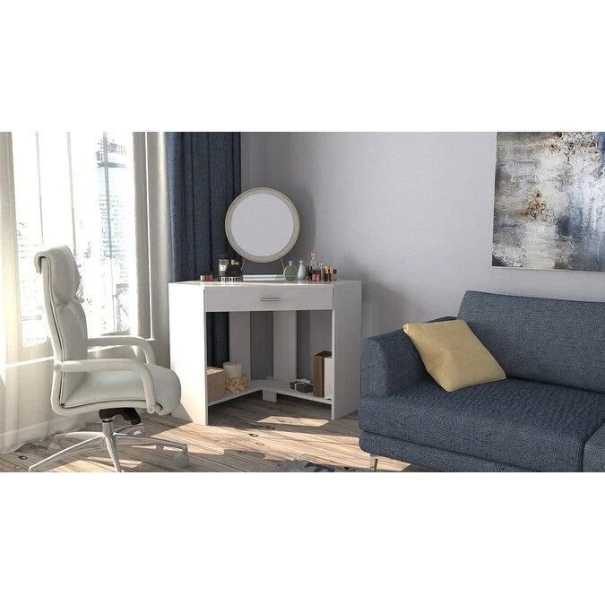 Eckschreibtisch mit Schublade und Ablagefach, Holzschreibtisch für das Homeoffice