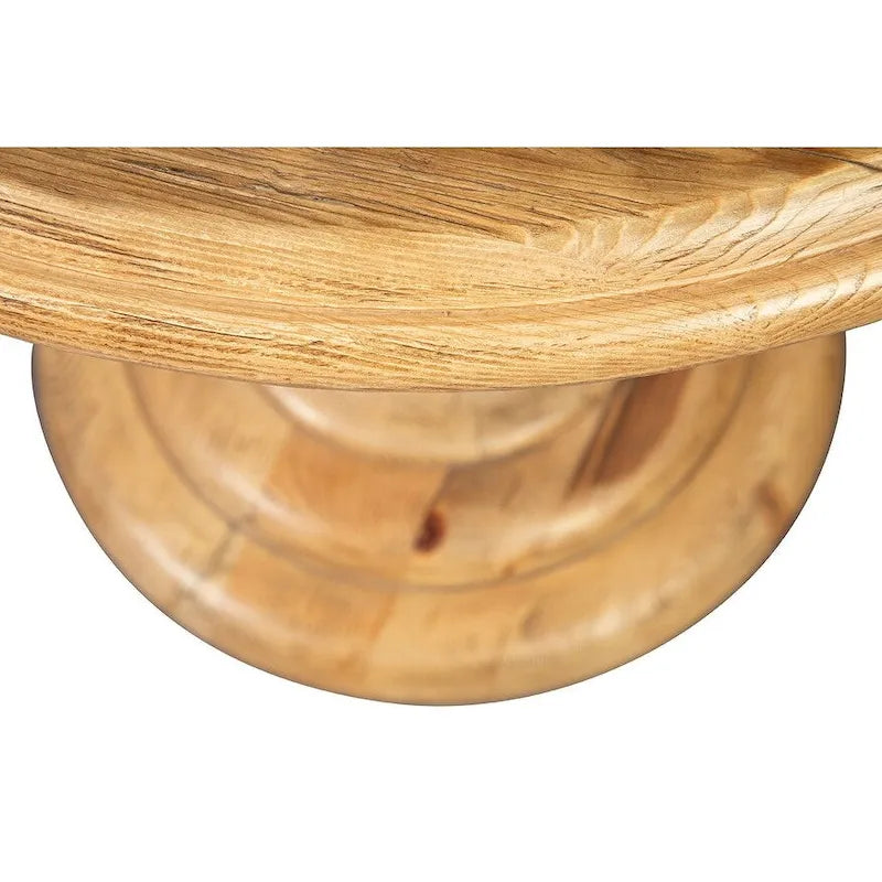 Mesa auxiliar redonda vintage con pedestal, mesa decorativa de madera maciza desgastada