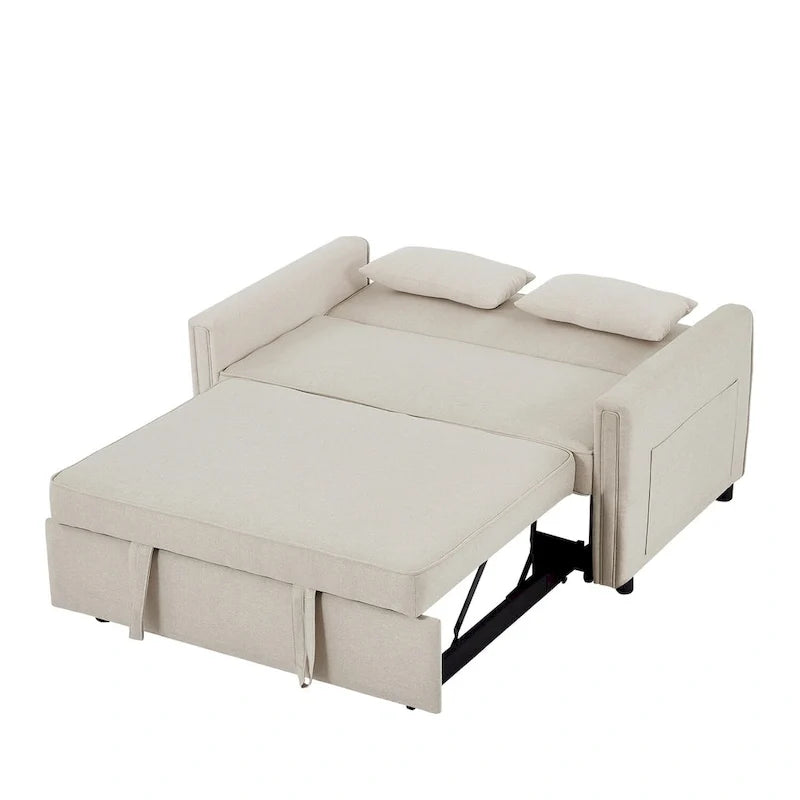 Modern Linen Convertible Sleeper Sofa Couch with