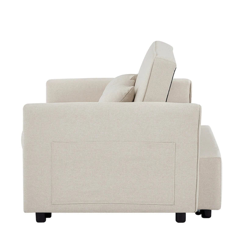 Modern Linen Convertible Sleeper Sofa Couch with