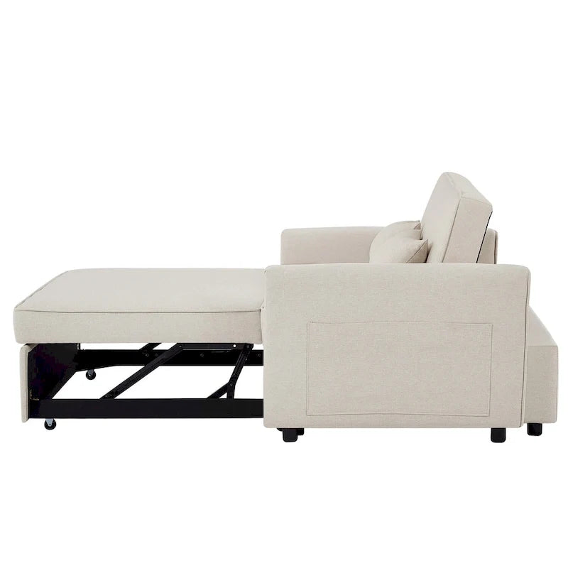 Modern Linen Convertible Sleeper Sofa Couch with