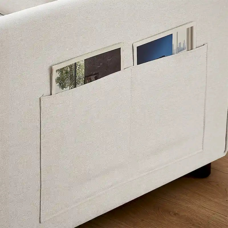 Modern Linen Convertible Sleeper Sofa Couch with
