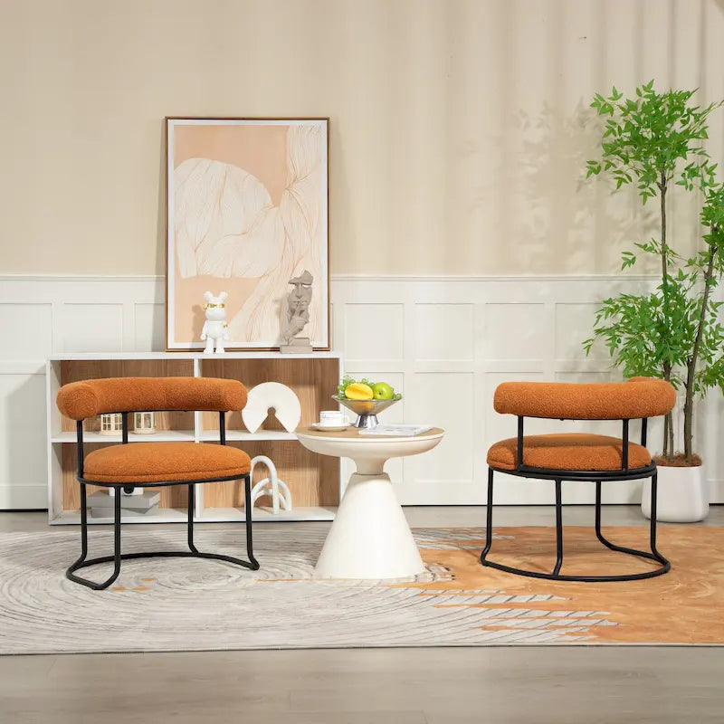Chaises de salle à manger bouclées modernes du milieu du siècle
