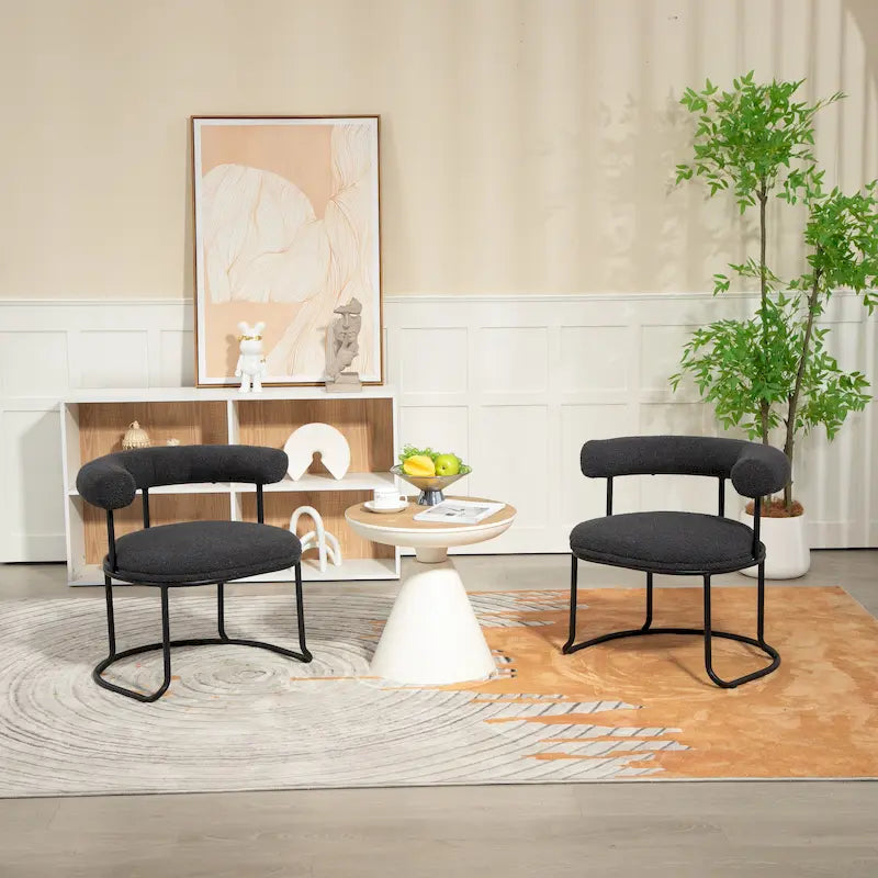 Chaises de salle à manger bouclées modernes du milieu du siècle