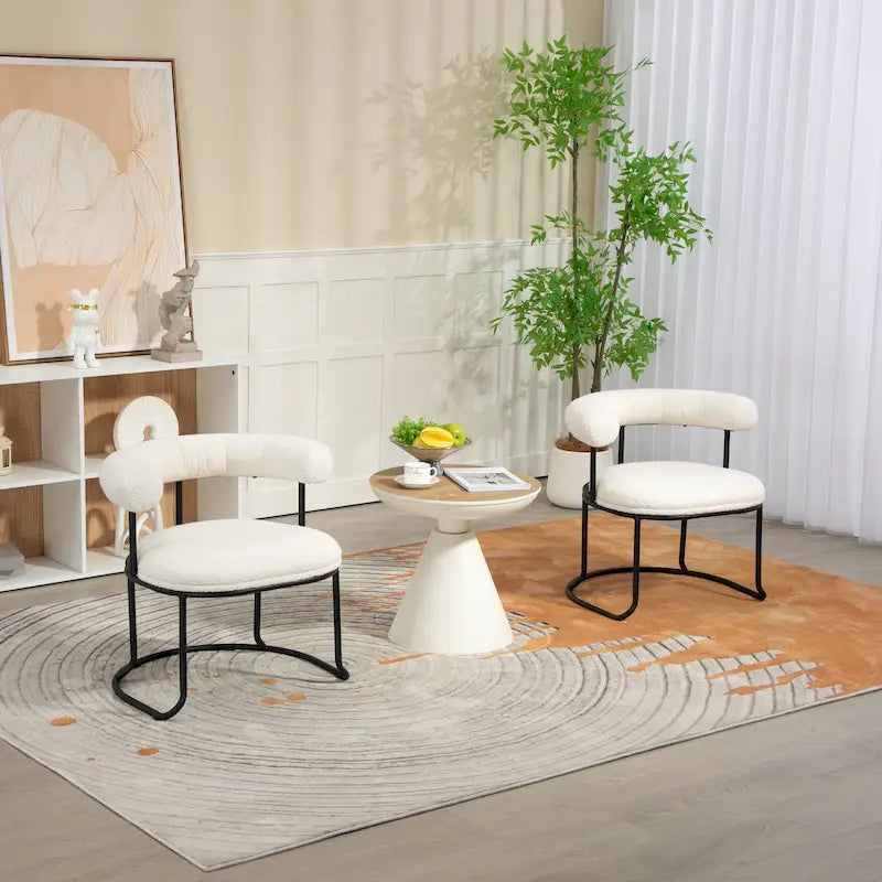 Chaises de salle à manger bouclées modernes du milieu du siècle
