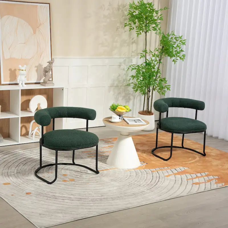 Chaises de salle à manger bouclées modernes du milieu du siècle