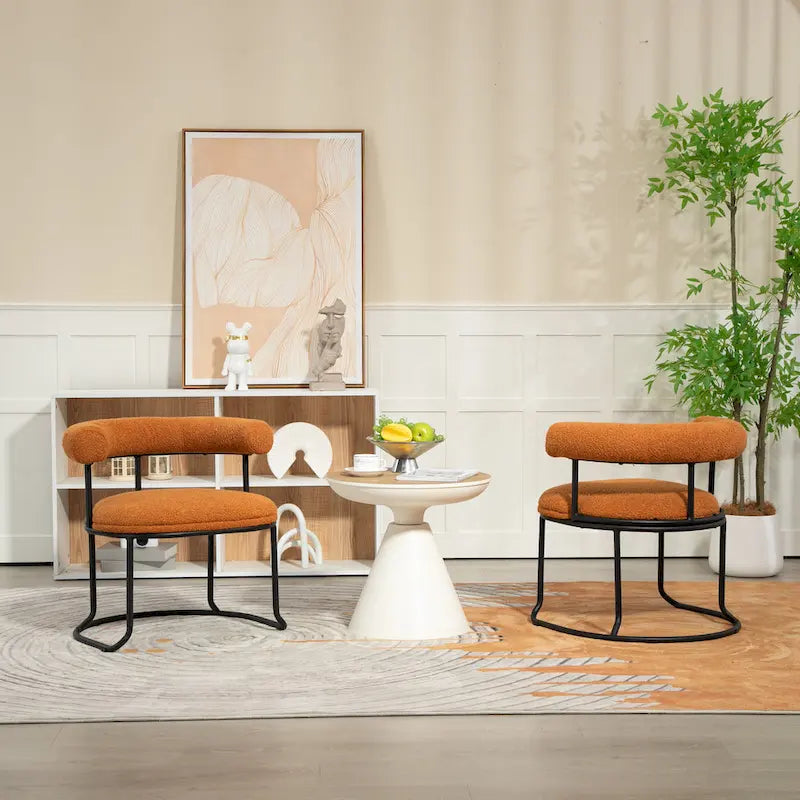 Sillas de comedor bouclé modernas de mediados de siglo