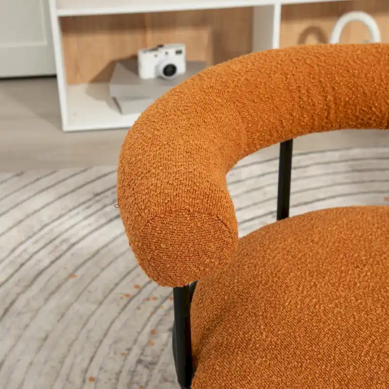 Sillas de comedor bouclé modernas de mediados de siglo
