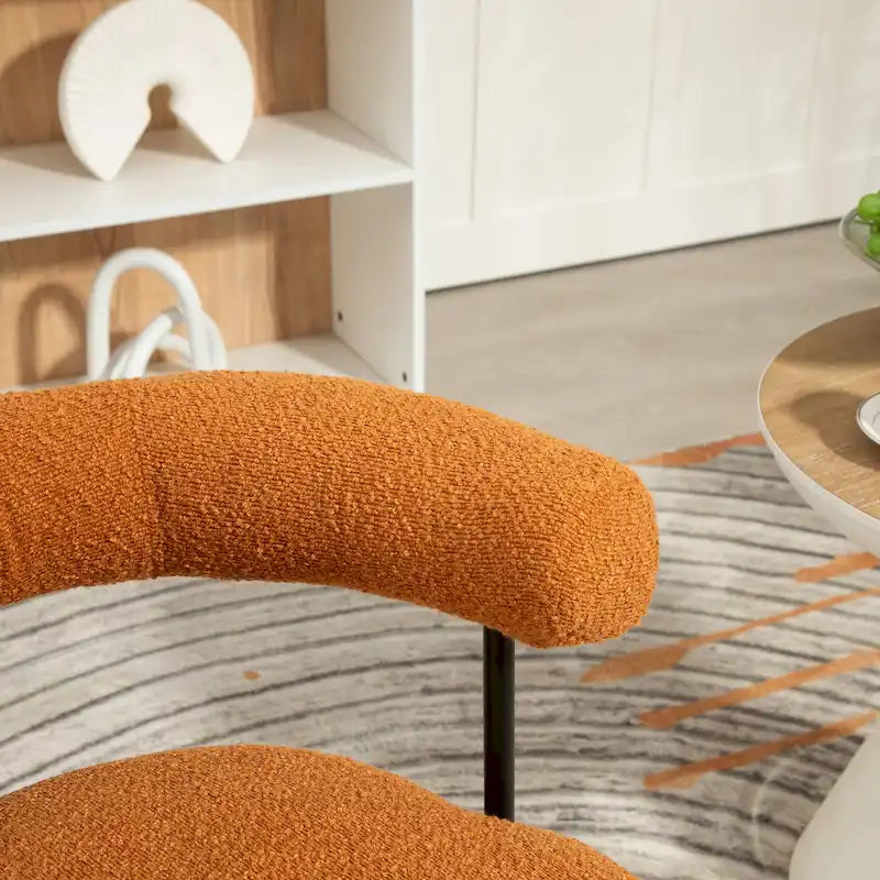 Sillas de comedor bouclé modernas de mediados de siglo