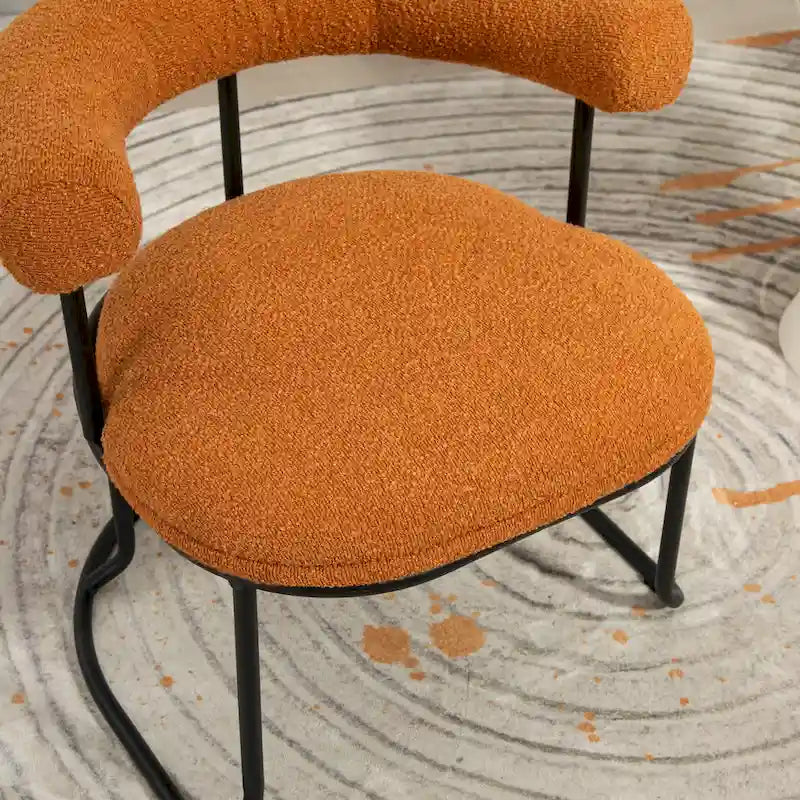 Sillas de comedor bouclé modernas de mediados de siglo