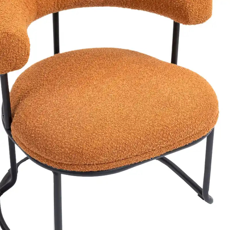 Sillas de comedor bouclé modernas de mediados de siglo