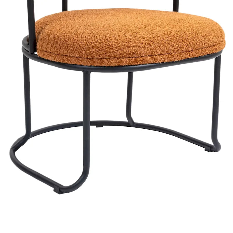 Sillas de comedor bouclé modernas de mediados de siglo