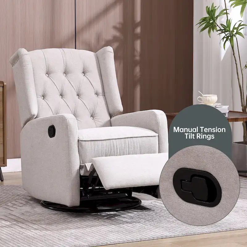 Sillón reclinable giratorio y mecedor para dormitorio y sala de estar