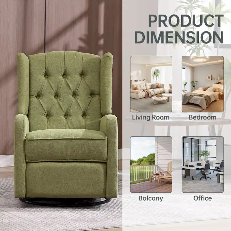 Sillón reclinable giratorio y mecedor para dormitorio y sala de estar