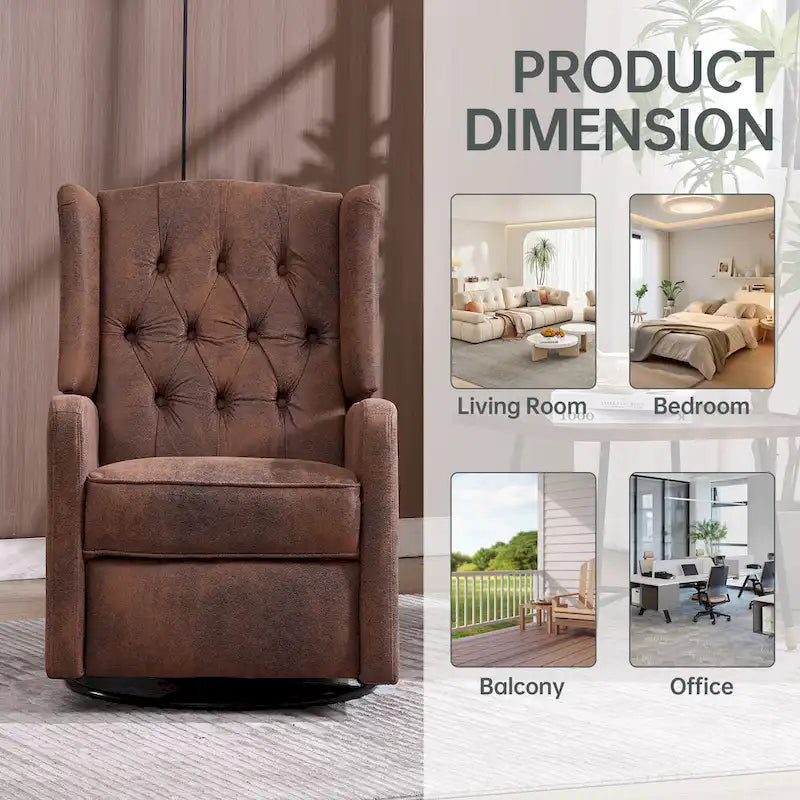 Sillón reclinable giratorio y mecedor para dormitorio y sala de estar