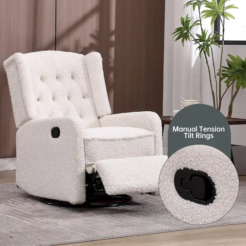 Sillón reclinable giratorio y mecedor para dormitorio y sala de estar