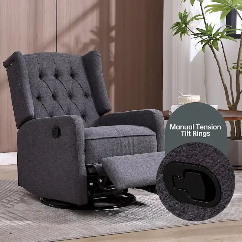 Sillón reclinable giratorio y mecedor para dormitorio y sala de estar
